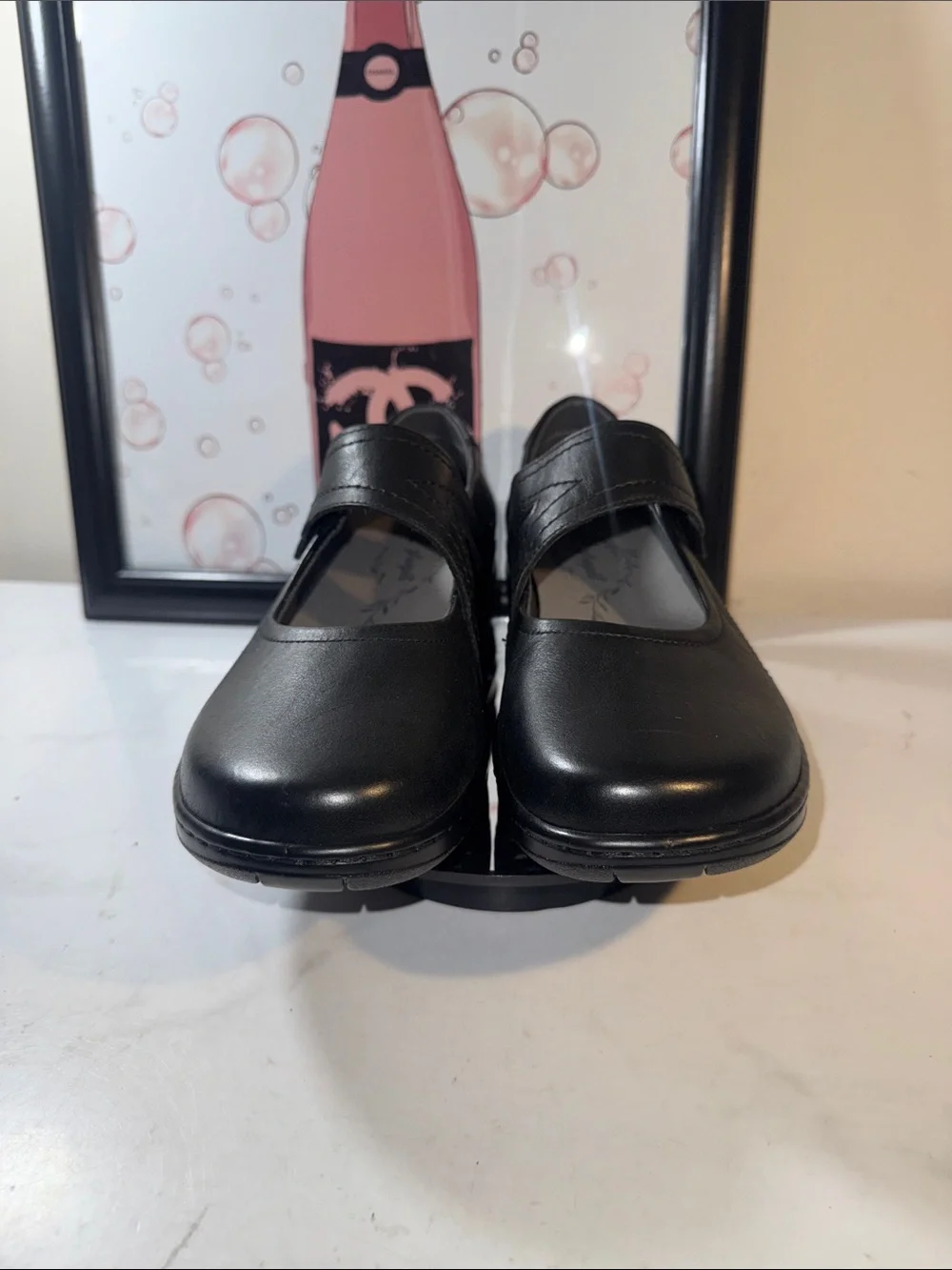 Propet Golda Black Leather Mary Jane Flats - Women’s Size 9.5W